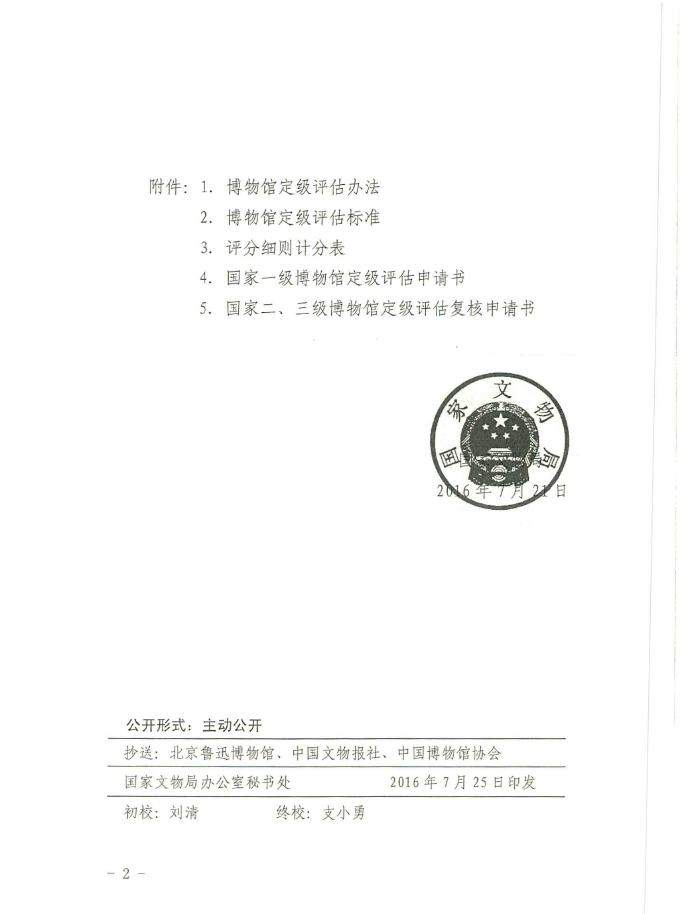 转发《博物馆定级评估标准》（甘文局博发【2016】27号）